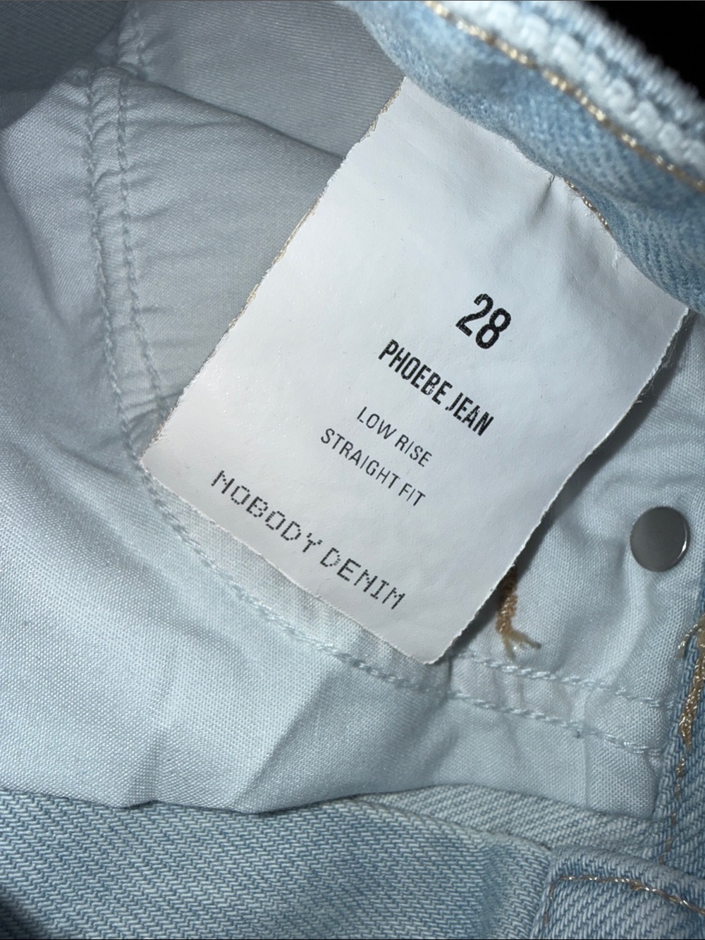 Nobody Denim, Phoebe low rise Relaxed Light Wash Jeans NWT 28 - Picture 3 of 9